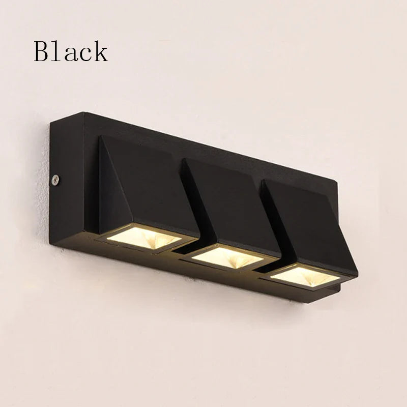 Home Decor 5W 15W LED Wall Light Indoor Outdoor Waterproof Aluminum Three-head Wall Lamp for Garden Porch Bedroom Stairs Lights