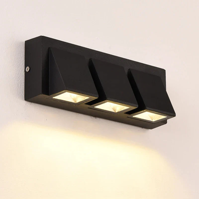 Home Decor 5W 15W LED Wall Light Indoor Outdoor Waterproof Aluminum Three-head Wall Lamp for Garden Porch Bedroom Stairs Lights