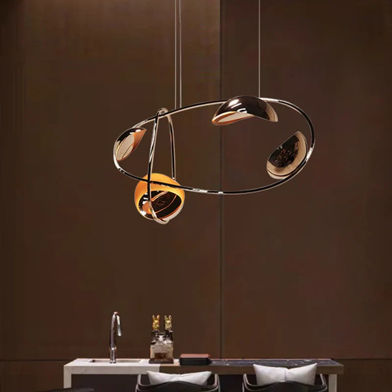 Modern LED home interior lighting ceiling chandelier, metal lustre, dimmable, suitable for living room lighting
