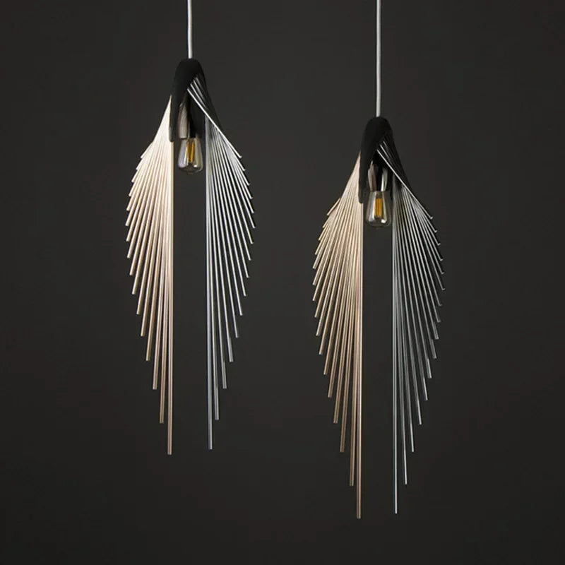 Home Decoration Salon Chandeliers Lustre Modern Nordic Metal Special-shaped Single Head Led Lights Dining Room Living Lightings