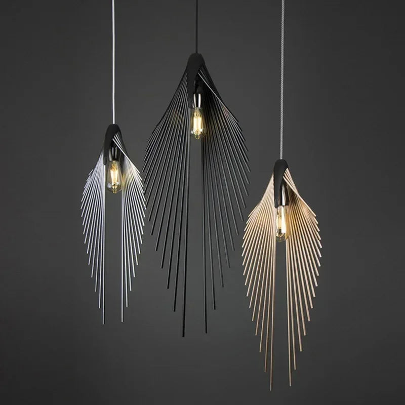 Home Decoration Salon Chandeliers Lustre Modern Nordic Metal Special-shaped Single Head Led Lights Dining Room Living Lightings