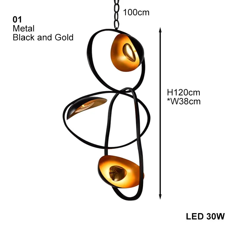 Modern LED home interior lighting ceiling chandelier, metal lustre, dimmable, suitable for living room lighting